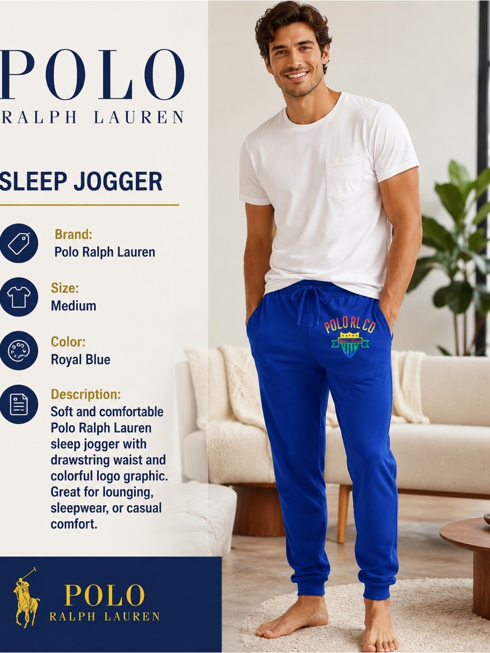 Polo by Ralph Lauren Blue Logo Joggers